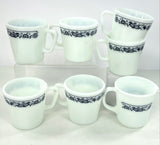 7pc Pyrex Ovenware Old Town Blue Pattern Glass Mug & Creamer Lot