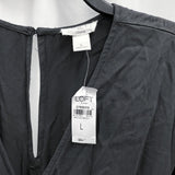 NWT Wmns LOFT Lounge Gray 3/4 Sleeve Surplice Wide Leg Jumpsuit Sz L MSRP$84