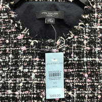 NWT Wmns ANN TAYLOR Pink & Black Tweed Blazer Jacket Sz XS Petite MSRP$169