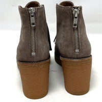 UGG Brown Suede Chunky Heeled Ankle Boot w Fringe Women’s Sz 6