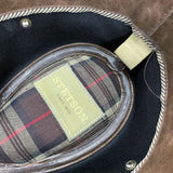 Mens STETSON Wool Blend Dark Brown Faux Leather Crushable Cowboy Hat Sz L
