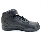 Nike Black Air Force 1 Mid '07 Sneakers w/ Laces, Hook and Loop Closure Men's 10