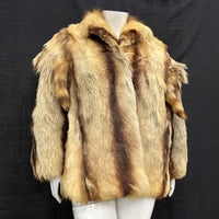 Wmns 80s Vintage NEW EDITION Funky Genuine Goat Fur Fringe Coat Jacket Sz L