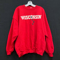 Unisex 90s Vintage TULTEX Wisconsin Badgers Red Crew Pullover Sweatshirt Sz 2X