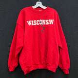 Unisex 90s Vintage TULTEX Wisconsin Badgers Red Crew Pullover Sweatshirt Sz 2X