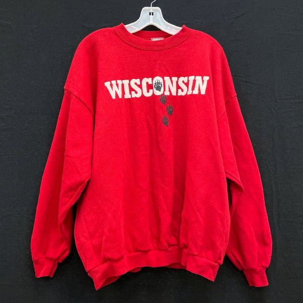 Unisex 90s Vintage TULTEX Wisconsin Badgers Red Crew Pullover Sweatshirt Sz 2X