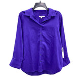 NWT Wmns CHICO'S Purple No Iron Long Sleeve Button Up Shirt Sz 10