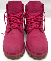 Timberland Pink Leather Lace Up Boots Girls Sz 4.5