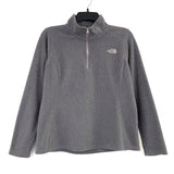 Wmns THE NORTH FACE Gray Partial Zip Lightweight Fleece Sweatshirt Sz M