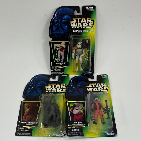 1997 3 pc Star Wars 'Power Of The Force' Mini Action Figures Lot