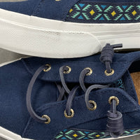 Women's Sperry Pier Wave Hi LTT Oaxaca Navy Sneakers sz 8.5