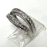 Set of 2 Sterling Silver Guard Rings/Ring Enhancers with CZ Accent Size 6, 3.62g