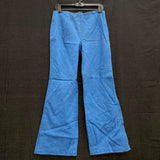 Wmns 60s Vintage THE VILLAGER Wool Funky Blue Flare Pants Sz 12