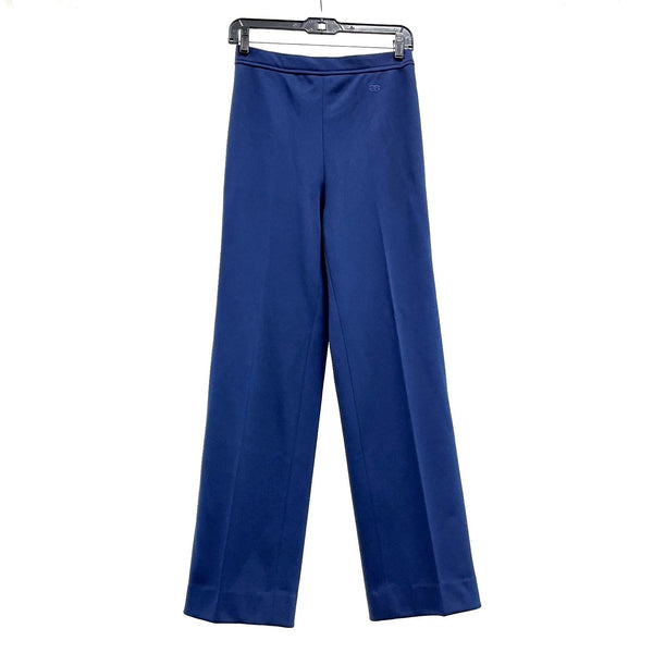 Wmns 70s Vintage GIVENCHY Sport Dark Navy Blue Embroidered Logo Pants Sz 8
