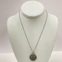 18" Sterling Silver Openwork Design Pendant Necklace w/ Marcasite Accents, 5.24g
