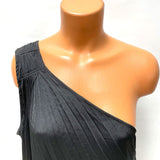 NWT Banana Republic Women's Sz M Black One-Shoulder Pleated Top