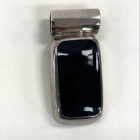 925 Sterling Silver Classic Slider Style Onyx Pendant 13.32 Grams