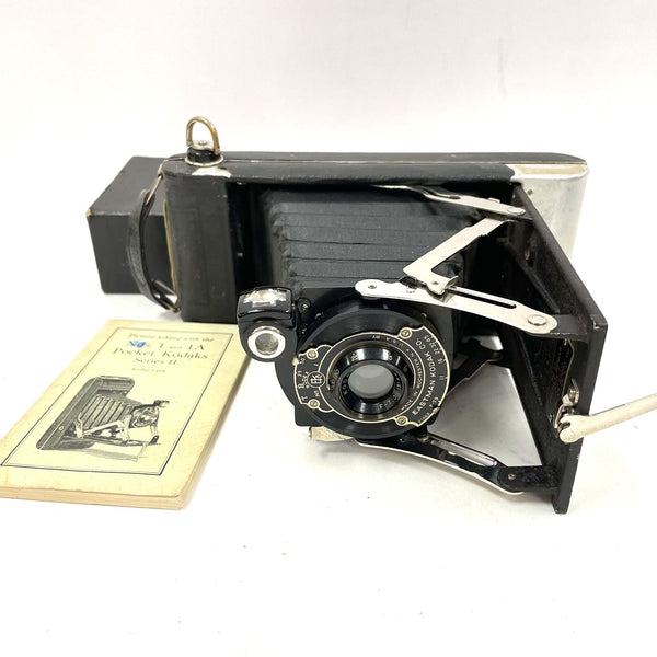 Vintage No. 1A Pocket Kodak Series II Black Folding Camera - TESTED