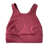 Wmns LULULEMON Soft Red Wunder Train Long Line Athletic Sports Bra Sz 4 C/D