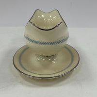 Vintage Lenox Charmaine Bone China Gravy Boat Attached Underplate