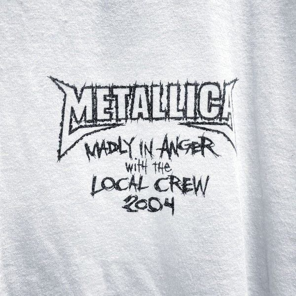 Y2k '04 GILDAN Metallica Madly In Anger Tour Local Crew White Tee T-Shirt Sz XL