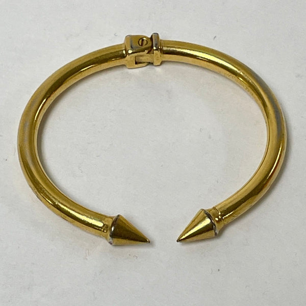 Elegant VITA FEDE Gold tone Spike Pointed Hinged Cuff Bracelet 30.7 Grams 6"