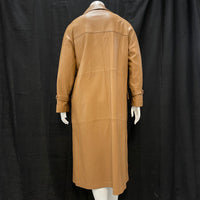 Wmns Vintage NEW ENGLAND SPORTSWEAR CO. Brown Genuine Leather Duster Coat No Sz