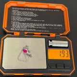 17.5" Sterling Silver Lab Pink Sapphire Pendant Necklace w/ CZ Accent, 1.93g