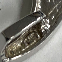 22mm 14K White Gold Lab Created Opal Inlay Abstract Curve Pendant 3.07 grams
