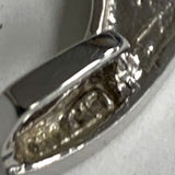 22mm 14K White Gold Lab Created Opal Inlay Abstract Curve Pendant 3.07 grams