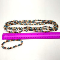 925 Sterling Silver Clasp Multi Colored Dyed Pearl Necklace Bracelet Set 130.22G