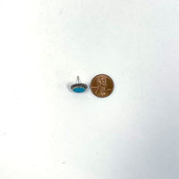 925 Sterling Silver Oval Turquoise Stud Earrings 2.90 Grams