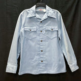 Mens 70s Vintage LEVI'S Black Tab Dusty Blue Button Up Canvas Shirt Jacket No Sz