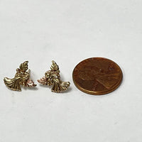 10K Multi-Color Gold Sweet Angel Stud Earrings 1.3g