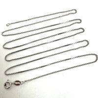 30" Sterling Silver 0.9mm Dainty Box Chain Necklace, 3.76g