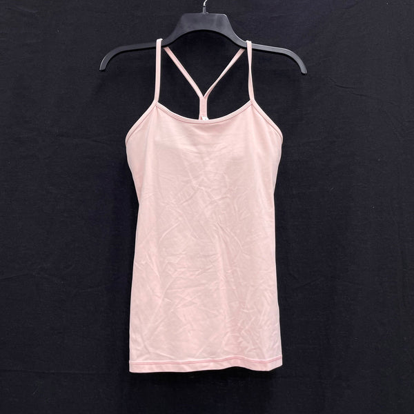 Wmns LULULEMON Soft Light Pink Power Y Built In Bra Racerback Tank Top Sz 6