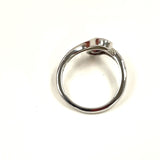 Size 7 Sterling Silver Facetted Double Garnet Teardrop Bypass Ring 2.95 grams