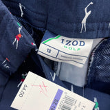 NWT Wmns IZOD GOLF Navy Blue Print UPF15 Wicking Bermuda Shorts Sz 18 MSRP$64