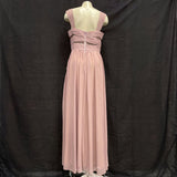 NWT Wmns BIRDY GREY Mauve Pink Mesh Overlay Elsye Formal Dress w/ Pockets Sz L