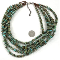 SILPADA Sterling 925 6 Strand Howlite Green Cascading Wave 20" Necklace N1535