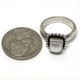 925 Sterling Silver SILPADA Button Frame Mother Of Pearl Ring 4.96 Grams