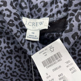 NWT Wmns J.CREW 100% Cotton Gray Leopard Print Long Sleeve Turtleneck Top Sz S