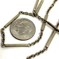 Vintage 14" 14K White Gold Watch Fob Chain, 9.65g