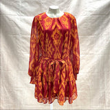 NWT Flying Tomato Women's Sz M Red Orange Long Sleeve Mini Dress