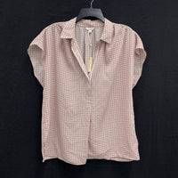 NWT Wmns MAX STUDIO Dusty Pink Lightweight Short Sleeve Blouse Sz XL MSRP$88