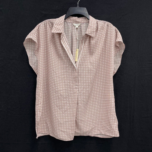 NWT Wmns MAX STUDIO Dusty Pink Lightweight Short Sleeve Blouse Sz XL MSRP$88
