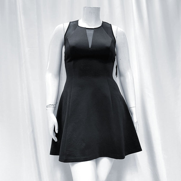 NWT Wmns GUESS Black Mesh Cut-Out Sleeveless A-Line Dress Sz 10 MSRP$98