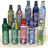 10pc Mountain Dew Patriotic & Green Label Collectible Sealed Aluminum Bottle Lot