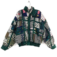 Wmns 90s Vintage NATIVEWEAR DESIGNS Quilted Patchwork Drop Shoulder Jacket Sz M