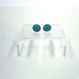 925 Sterling Silver Oval Turquoise Stud Earrings 2.90 Grams